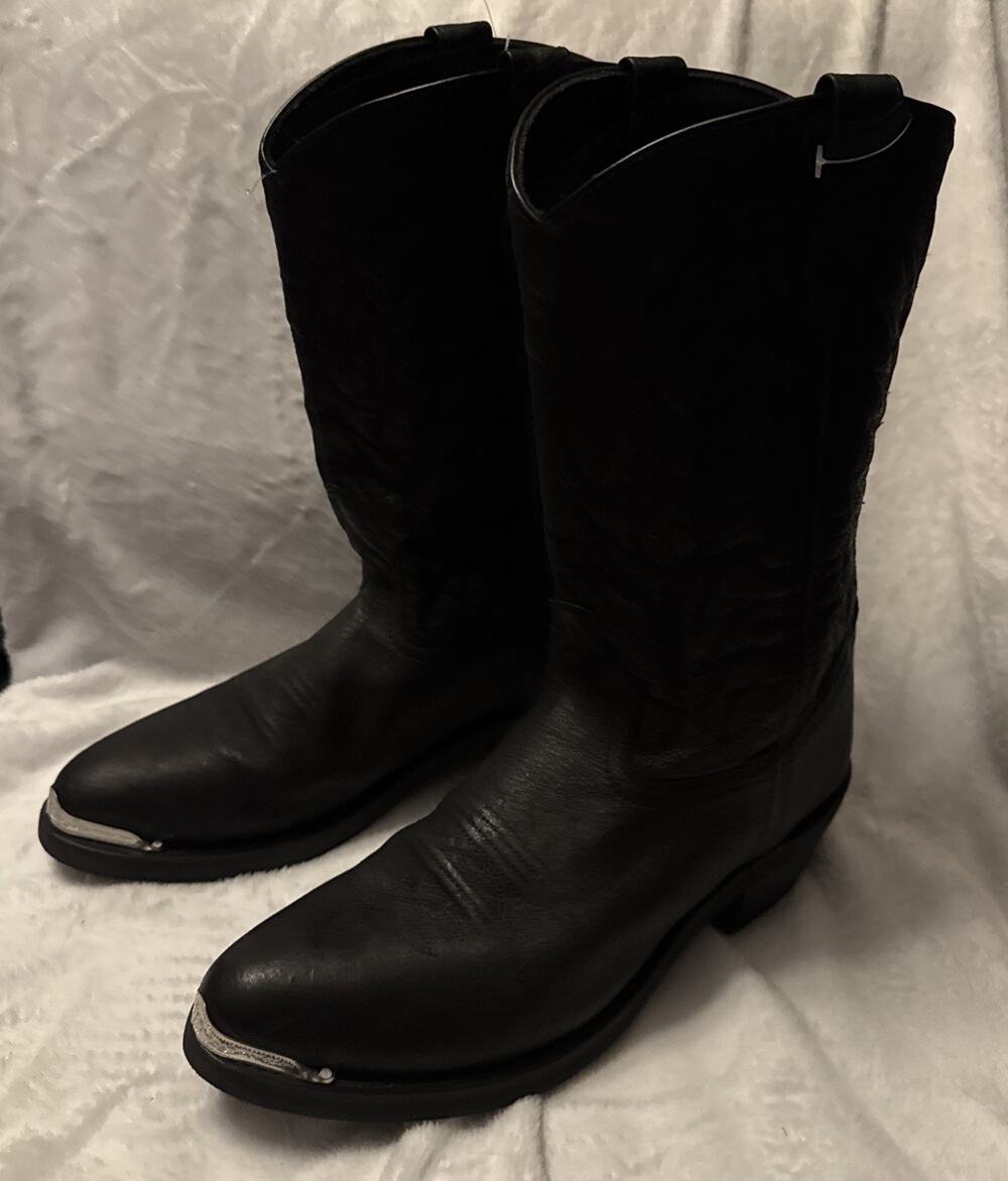 LAREDO Men's EAST BOUND 68610 12" Silver Toe Rand Boot, Leather Black, SZ 8.5 D